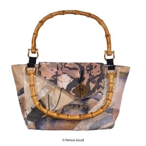 New - Original design purse with bamboo handles - One of a Kind